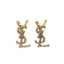 Boucles d'oreilles logo YSL vintage cuivre