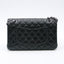Sac Timeless/Classique en cuir noir métallerie argentée