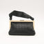 Sac Chocolate Bar en cuir noir et plastique beige
