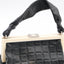 Sac Chocolate Bar en cuir noir et plastique beige