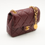 Sac Timeless Mini-Carré en cuir bordeaux