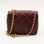 Sac Timeless Mini-Carré en cuir bordeaux
