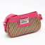 Sac Colombus en toile oblique beige et cuir rose