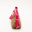 Sac Colombus en toile oblique beige et cuir rose