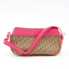 Sac Colombus en toile oblique beige et cuir rose