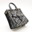 Mini tote Oblique Dior en toile bleu