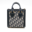 Mini tote Oblique Dior en toile bleu
