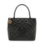 Sac Médaillon en cuir caviar matelassée noir