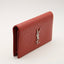 Pochette Kate en cuir rouge façon crocodile