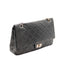 CHANEL 2.55 Reissue en cuir vieilli noir et métal argenté