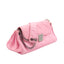 CHANEL Sac Accordéon Flap Bag en cuir d’agneau rose et métal argenté