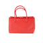 CHANEL Executive Cerf Tote en cuir grainé corail et métal argenté