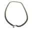 CHANEL – Ceinture chaîne métal argenté vieilli avec pendentif CC