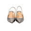 CHRISTIAN LOUBOUTIN – Slingback effet python métallisé – Argent