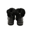 CHANEL – Bottine shearling & chaîne – Cuir noir / mouton