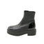 CHANEL – Bottine cap-toe plateforme – Cuir noir & verni