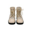 CHANEL – Bottines tweed & bout verni – Ivoire / noir
