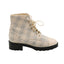 CHANEL – Bottines tweed & bout verni – Ivoire / noir