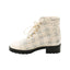 CHANEL – Bottines tweed & bout verni – Ivoire / noir