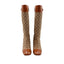 GUCCI – Bottes monogram GG & cuir – Beige / camel