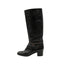 CHANEL – Bottes chaîne & cuir vieilli – Noir
