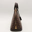 Sac à main Alma petit modèle en toile damier ébène et cuir marron
