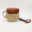 Sac Marcie en raphia et cuir marron