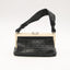 Sac Chocolate Bar en cuir noir et plastique beige