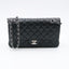 Sac Timeless/Classique en cuir noir métallerie argentée