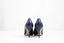 Escarpins en cuir bleu marine