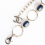 Collier médaillon CC XL pierres bleu et perles nacrées métallerie dorée