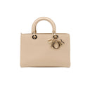 DIOR – Lady D-Sire Medium – Cuir grainé beige – Bijouterie dorée