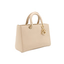 DIOR – Lady D-Sire Medium – Cuir grainé beige – Bijouterie dorée