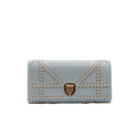 DIOR – Diorama Wallet on Chain Pouch – pearl grey leather with eyelets