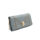 DIOR – Diorama Wallet on Chain Pouch – pearl grey leather with eyelets