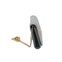 DIOR – Diorama Wallet on Chain Pouch – pearl grey leather with eyelets