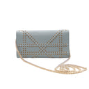 DIOR – Diorama Wallet on Chain Pouch – pearl grey leather with eyelets
