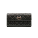 CHANEL – Portefeuille Peace CC – Cuir noir matelassé