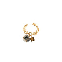LOUIS VUITTON – Gold Chain Ring with Charms