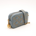 Blue-grey Cannage leather Mini Camera Bag