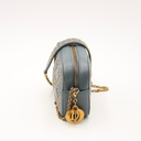 Blue-grey Cannage leather Mini Camera Bag
