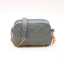 Blue-grey Cannage leather Mini Camera Bag