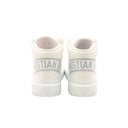 DIOR – Dior-ID High-Top Ankle Boots – White Smooth Leather and Gray Details