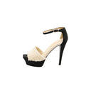 CHANEL – Pearl Heeled Sandals – Black Leather and Pearlescent Pearls