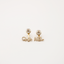 Boucles d'oreilles dorée en perles et strass logo Chanel