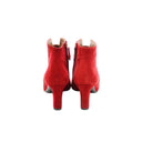 HERMÈS – Heeled Ankle Boots – Suede & red color