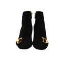 DIOR – “CD” Heel Ankle Boots – Black Suede & Gold Finish