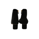 DIOR – “CD” Heel Ankle Boots – Black Suede & Gold Finish