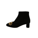 DIOR – “CD” Heel Ankle Boots – Black Suede & Gold Finish