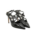 JIMMY CHOO – Escarpins à brides ondulées  – Cuir verni noir